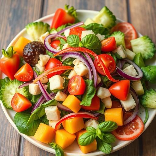 Insalata mista con verdure fresche di stagione
