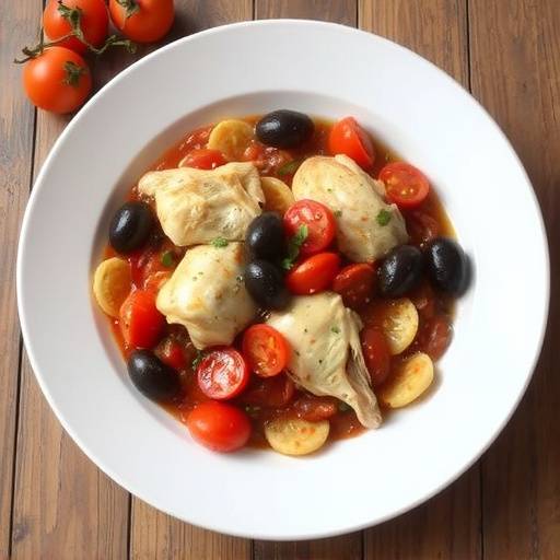 Pollo alla cacciatora con pomodoro e olive