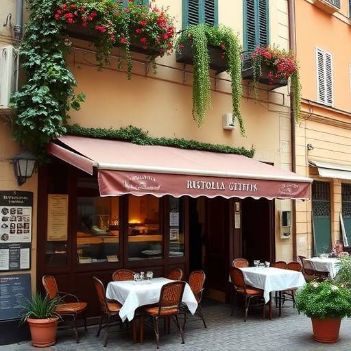 Vista esterna della Trattoria del Sole nel cuore del quartiere Trastevere a Roma